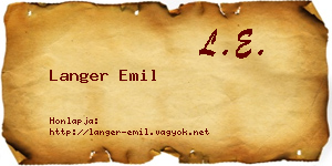 Langer Emil névjegykártya